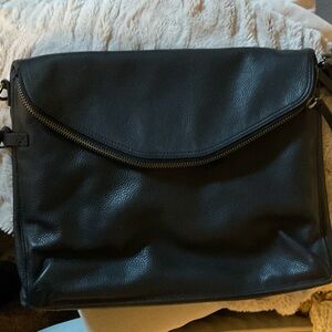 Tumi Black Leather Messenger Bag